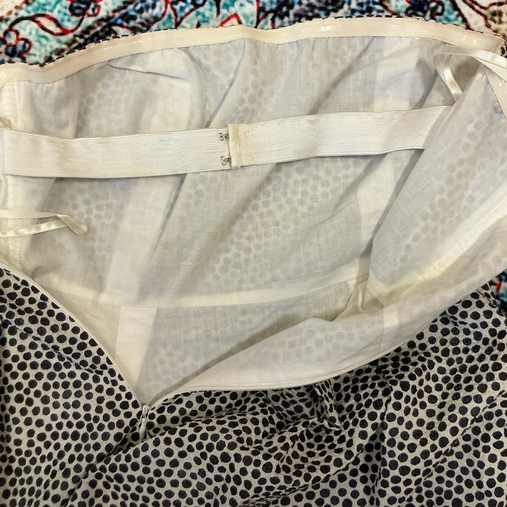 J. Crew Strapless Navy and White Dress Sz 8 - Picture 2 of 5